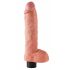 King Cock 10 böjlig vibrator med sugkopp (25 cm) - natur