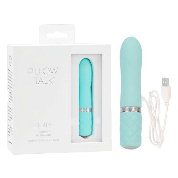 Pillow Talk Flirty - uppladdningsbar stavvibrator (turkos)