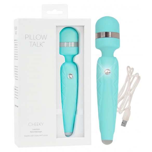 Pillow Talk Cheeky Wand - uppladdningsbar massagevibrator (turkos)