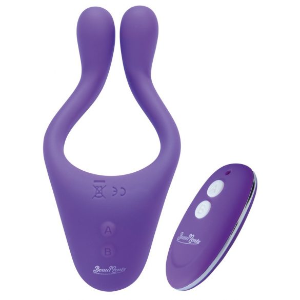 BeauMents Doppio 2 - Rechargeable, Wireless, Triple Motor Couples Vibrator (Purple) 