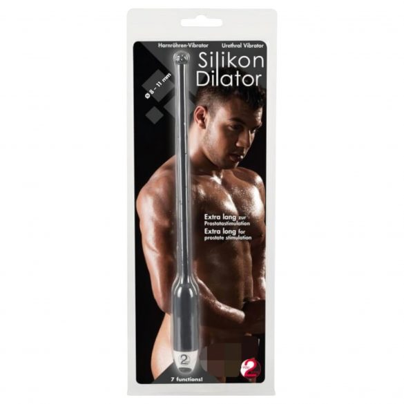 You2Toys DILATOR - lång, svart silikon urinrörsvibrator (8-11mm)