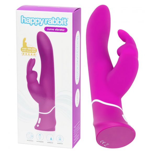 Happyrabbit Curve - vattentät, uppladdningsbar klitorisvibrator (lila)