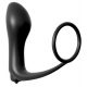 Analfantasy - analfinger vibrator med penisring (svart)