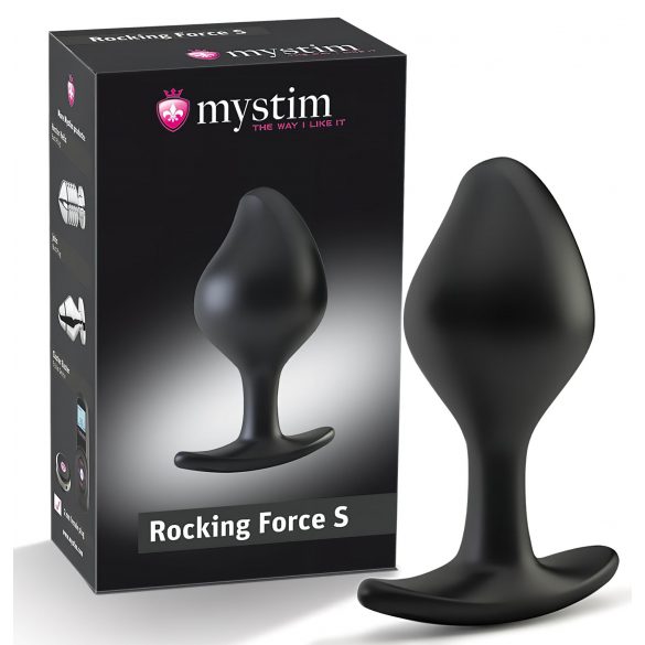 Mystim Rocking Force S - elektro kon dildó - liten (svart)