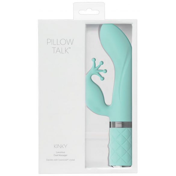 Pillow Talk Kinky - uppladdningsbar, tvåmotorig G-punkt vibrator (turkos)