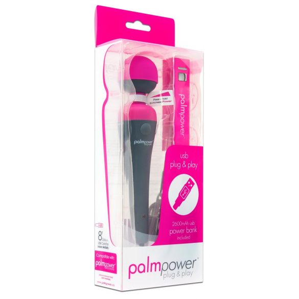 PalmPower Trollstav - massagesstav med powerbank (rosa-grå)