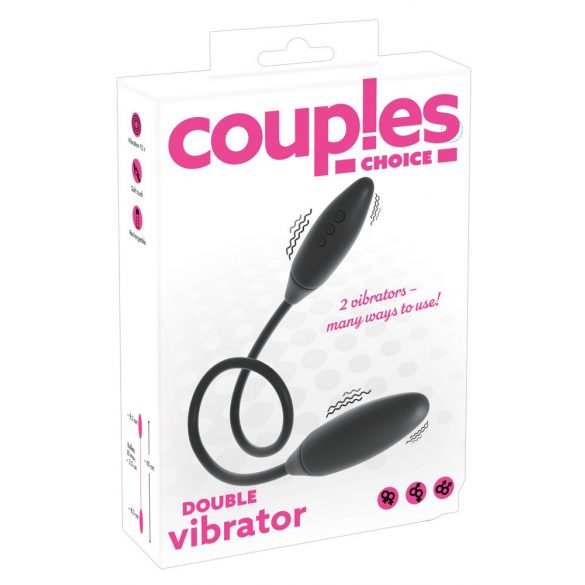 Parval: uppladdningsbar dubbel vibrator (svart)