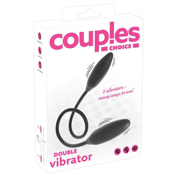 Parval: uppladdningsbar dubbel vibrator (svart)