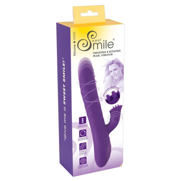 Smile Pearl - uppladdningsbar vibrator med pärlor och klitorisstimulering (lila)