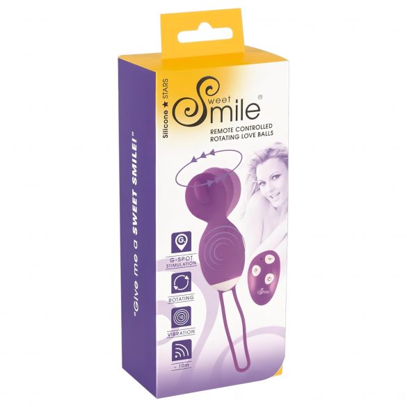 SMILE Kärleksägg - uppladdningsbar, trådlös roterande vibrator (lila)