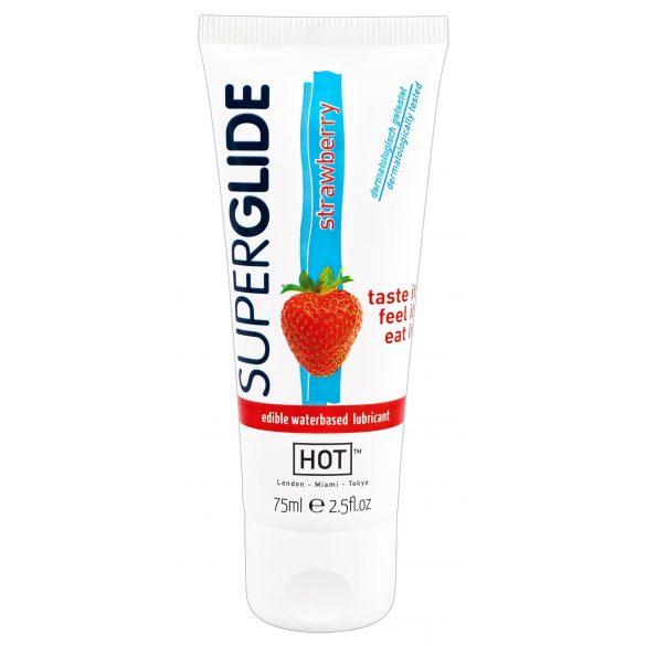 HOT Superglide Jordgubb - ätbar glidmedel (75 ml)