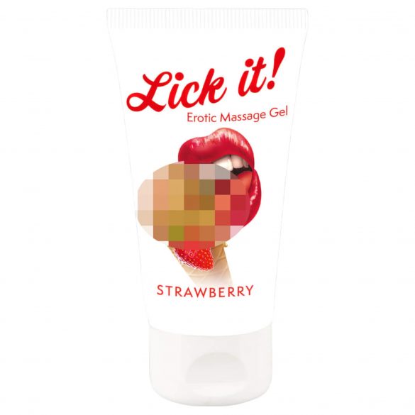 Lick it! - 2i1 ätbart glidmedel - jordgubb (50ml)