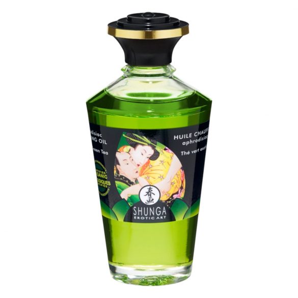 Shunga - värmande massageolja - grönt te (100ml)