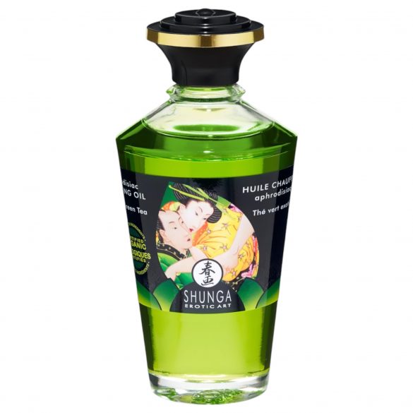 Shunga - värmande massageolja - grönt te (100ml)