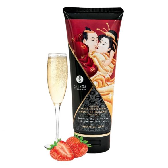 Shunga - massagekräm - jordgubb (200ml)