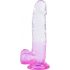 Sunfo - realistisk dildo med sugfot - 22 cm (transparent lila)