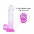 Sunfo - realistisk dildo med sugfot - 22 cm (transparent lila)