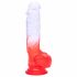 Sunfo - realistisk dildo med sugkopp - 21cm (genomskinlig röd)