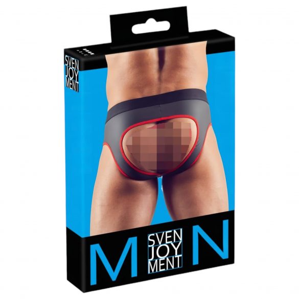 Svenjoyment - öppen jockstrap (svart-röd) - L