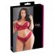 Cottelli Plus Size - mjuk spets behå set (röd) - 2XL