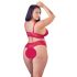 Cottelli Plus Size - mjuk spets behå set (röd) - 2XL