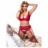 Cottelli Plus Size - Red Versatile Lingerie Set  - 95E/2XL