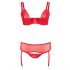 Cottelli Plus Size - Red Versatile Lingerie Set  - 95E/2XL