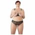 Cottelli Plus Size - pärlbehå set (svart) - XL