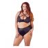 Cottelli Plus Size - korsbandad bh och trosa (svart)