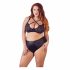 Cottelli Plus Size - korsbandad bh och trosa (svart)