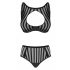 Petite Noir Exclusive - Transparent Stripe Bra Set (Black) 