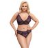 Cottelli Curves Plus Size - genomskinligt mönstrat bh-set (lila)