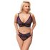 Cottelli Curves Plus Size - genomskinligt mönstrat bh-set (lila)