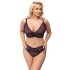 Cottelli Curves Plus Size - genomskinligt mönstrat bh-set (lila)