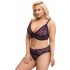 Cottelli Curves Plus Size - genomskinligt mönstrat bh-set (lila)