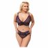 Cottelli Curves Plus Size - genomskinligt mönstrat bh-set (lila) - 2XL