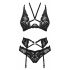 Obsessive Alessya - Lace Lingerie Set (Black)  - M/L