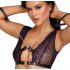 Cottelli Bondage - Lingerie Set with Hand Restraints (Black-Purple) 