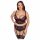 Cottelli Plus Size - bh-set med strumpeband (svart-röd)