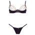 Cottelli - strasslänk satin bh-set (svart) - 85C/L