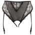 Cottelli Plus Size - spetsstring med strumpeband (svart)