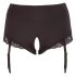 Cottelli Plus Size - Open Bottom Garter Brief (Black)  - 3XL