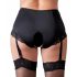 Cottelli Plus Size - Open Bottom Garter Brief (Black)  - 3XL