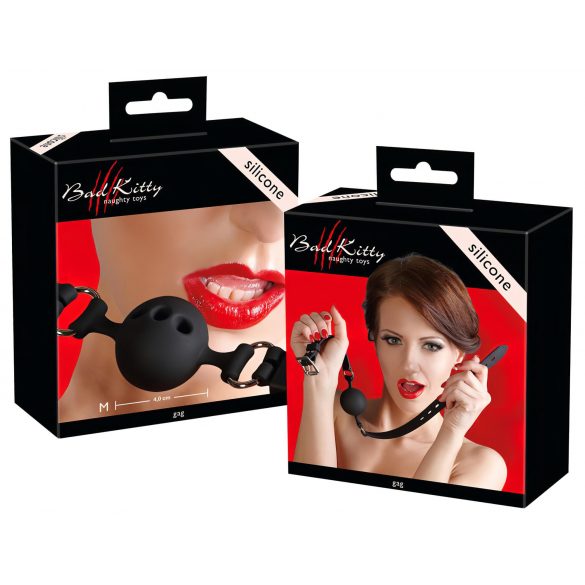 Bad Kitty - Silicone Gag Medium (Black) 