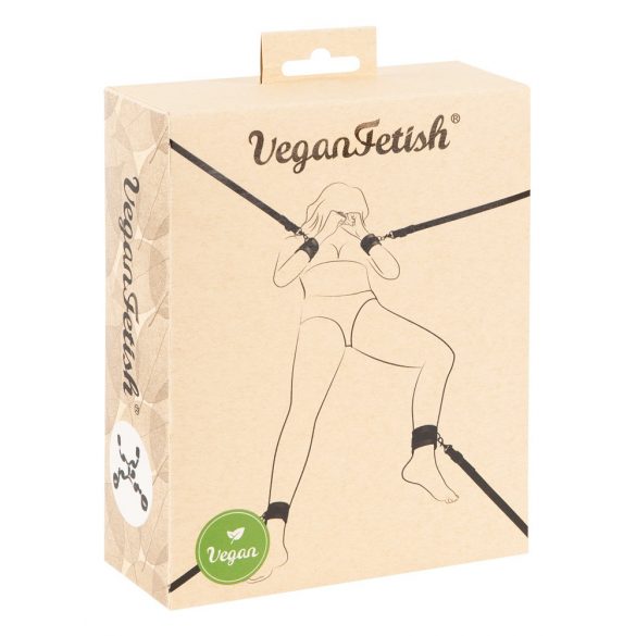 Vegan Fetish - sängfästellningssats (svart)