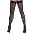 Cottelli Legwear - leopardmönstrade stay-ups (svart)