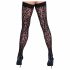 Cottelli Legwear - leopardmönstrade stay-ups (svart)