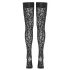 Cottelli Legwear - leopardmönstrade stay-ups (svart)