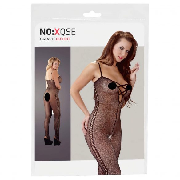 NO:XQSE - Side Patterned Cat Suit - Black  - L/XL