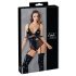 Cottelli Bondage - glansig body med handbojor (svart) - XL